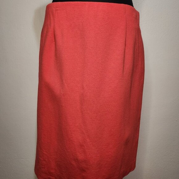 J. Jill Coral Salmon Pink Tailored Pencil Skirt | Women's Size S - Picture 2 of 8